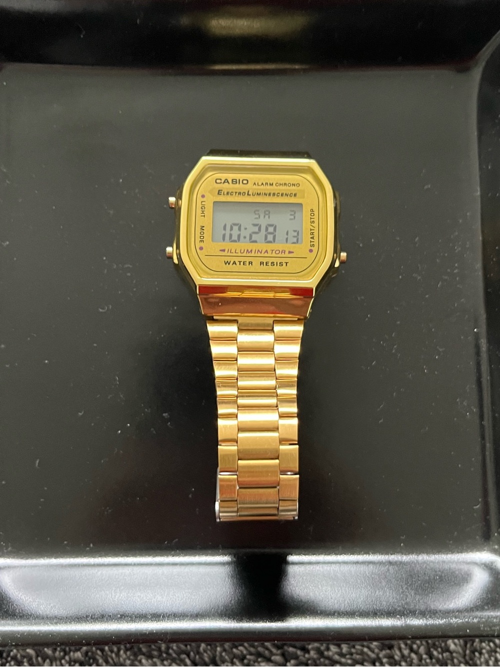 Casio Gold Tone Digital Bracelet Watch